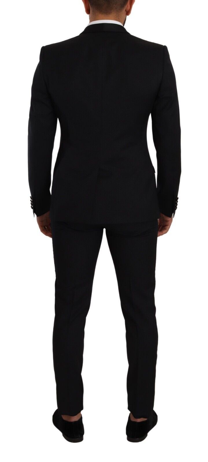 Dolce & Gabbana Schwarzer Fantasy GOLD Wool Slim Fit 2 Stück Anzug