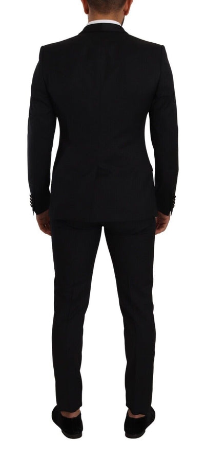 Dolce & Gabbana Schwarzer Fantasy GOLD Wool Slim Fit 2 Stück Anzug