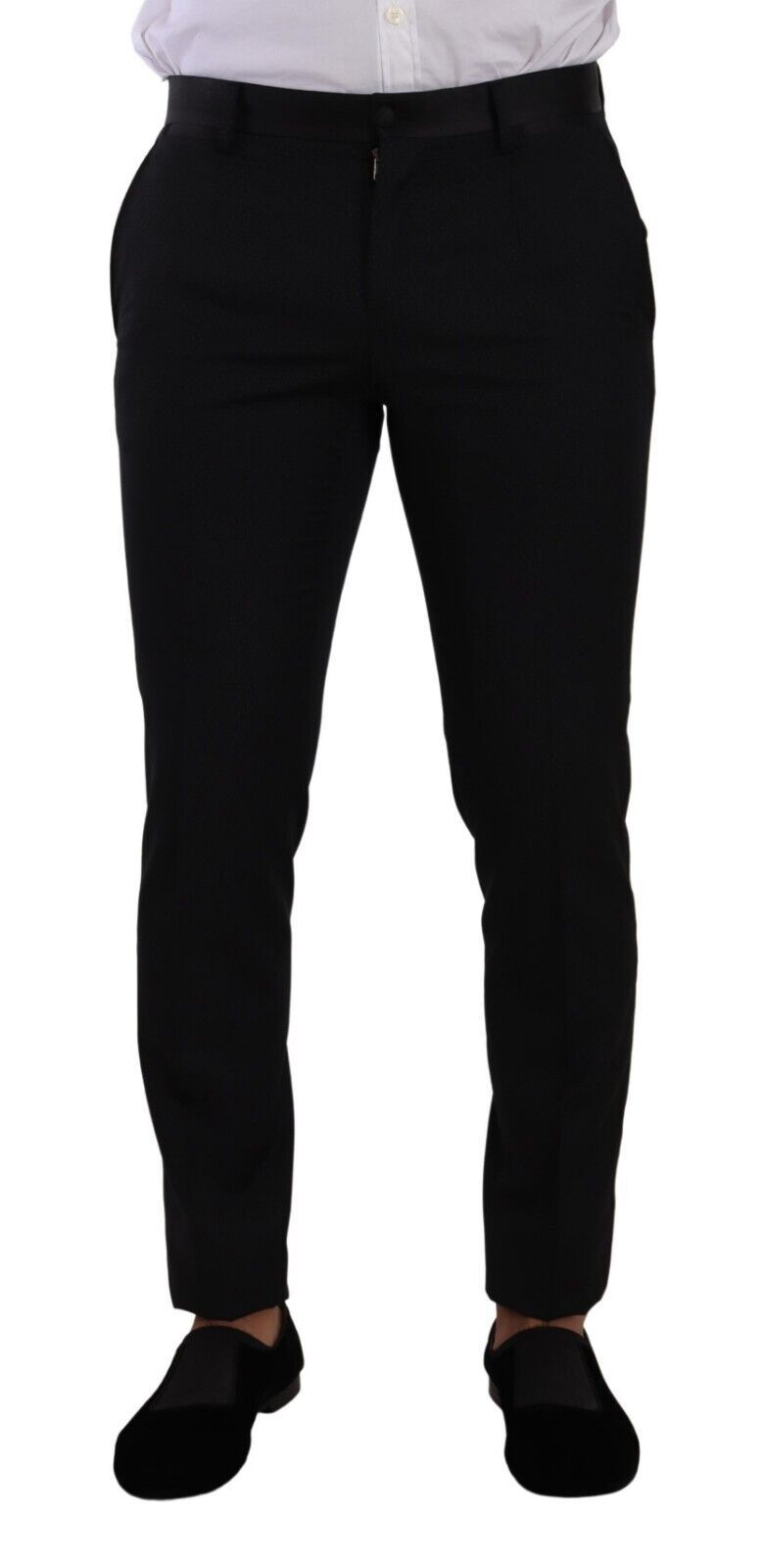 Dolce & Gabbana Schwarzer Fantasy GOLD Wool Slim Fit 2 Stück Anzug