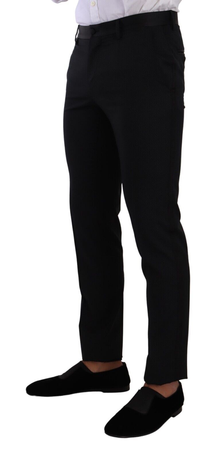 Dolce & Gabbana Schwarzer Fantasy GOLD Wool Slim Fit 2 Stück Anzug
