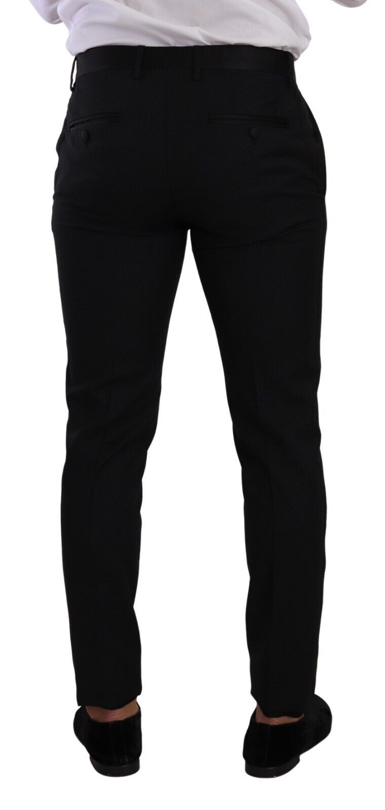 Dolce & Gabbana Schwarzer Fantasy GOLD Wool Slim Fit 2 Stück Anzug