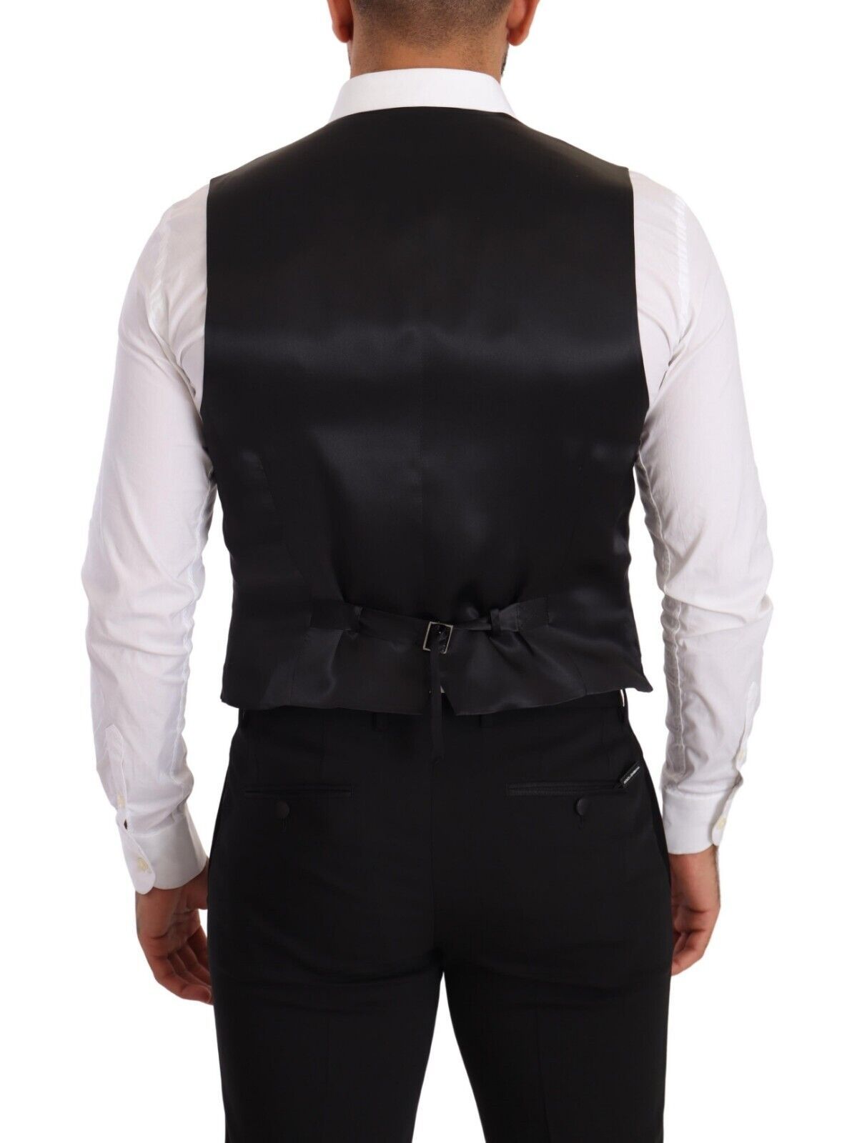 Dolce & Gabbana Graue Seidenweste Slim Fit Weste Formal Vest