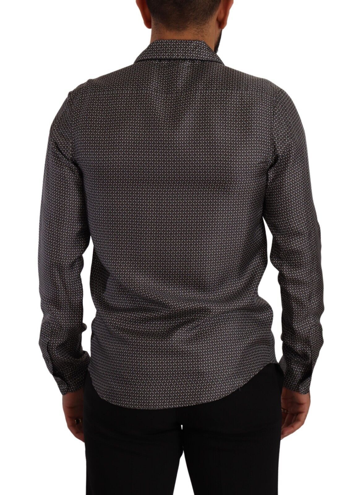 Dolce & Gabbana Graues Fantasy-Muster Pyjama-Oberteil Herren-Shirt