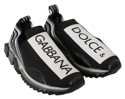 Dolce & Gabbana Schwarz Weiß SORRENTO Sport Stretch Sneakers
