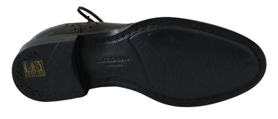 Dolce & Gabbana Braune Leder Wingtip Derby Formelle Schuhe
