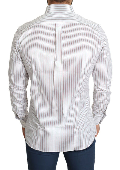 Dolce & Gabbana Weiß gestreiftes formelles MARTINI Hemd
