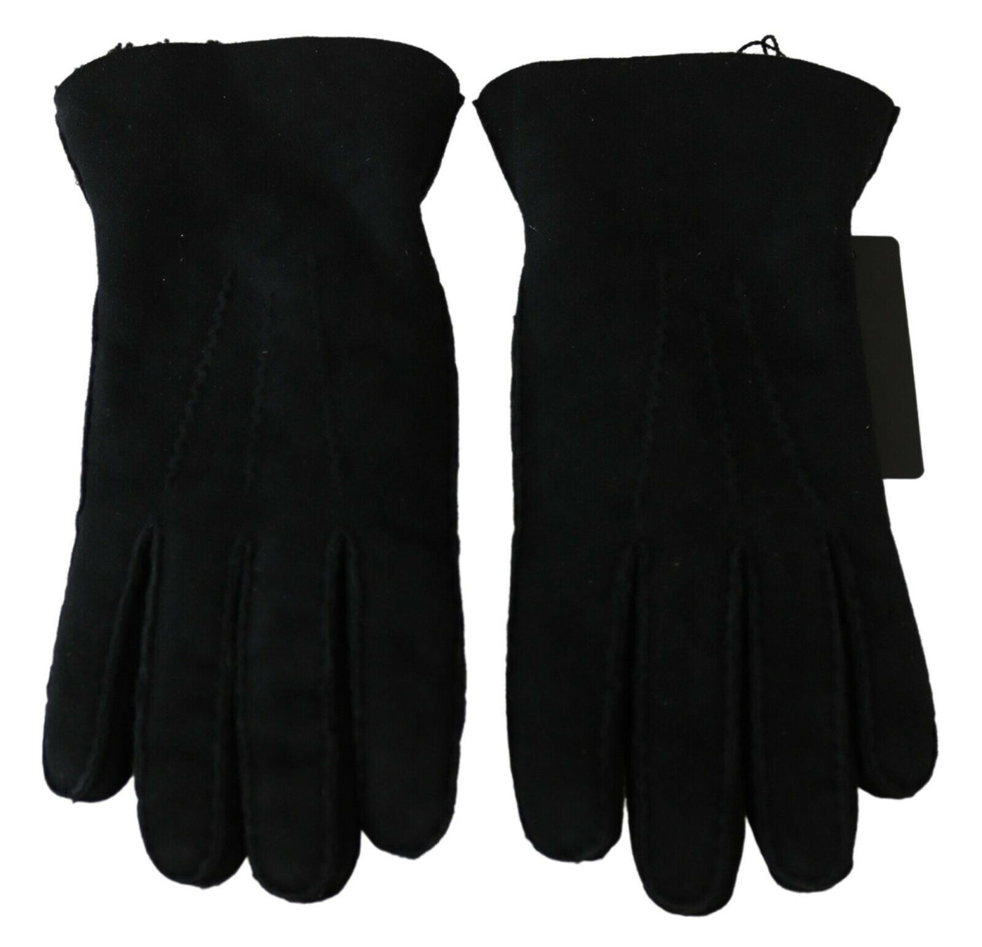 Dolce & Gabbana Schwarzes Leder Motorrad Biker Fäustlinge Handschuhe