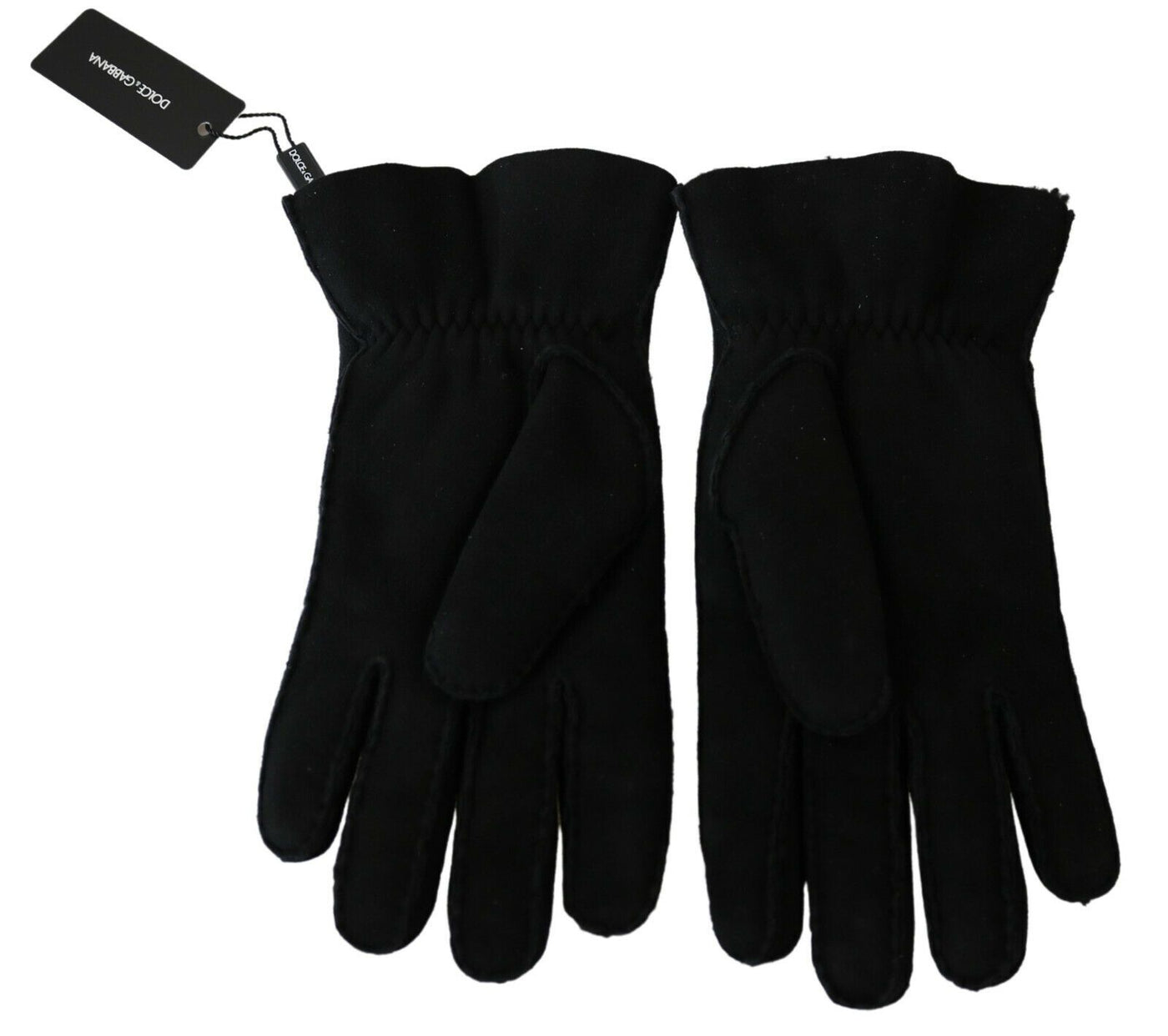 Dolce & Gabbana Schwarzes Leder Motorrad Biker Fäustlinge Handschuhe