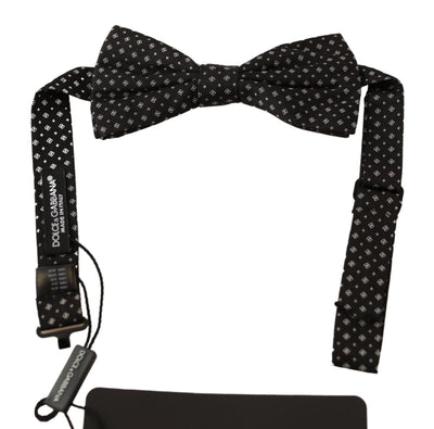 Dolce & Gabbana Schwarze Papillon-Krawatte aus 100% Seide mit verstellbarem Nacken