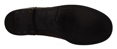 Dolce & Gabbana Graue Derby-Stiefel aus Krokodilleder