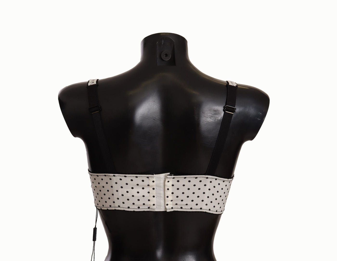 Dolce & Gabbana Balconette-BH mit weiß-schwarzer Tupfen-Satin-Spitze