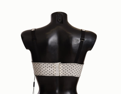 Dolce & Gabbana Balconette-BH mit weiß-schwarzer Tupfen-Satin-Spitze