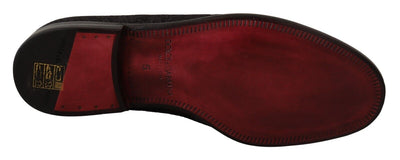 Dolce & Gabbana Schwarz Floral Brokat Hausschuhe Loafers Schuhe