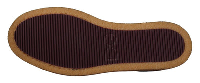 Dolce & Gabbana Braun Wildleder Slip On Flats Mokassin Schuhe