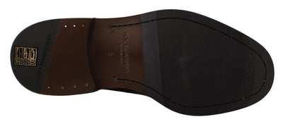 Dolce & Gabbana Schwarzes Leder Kleid Formelle Derby Schuhe
