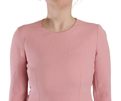 Dolce & Gabbana Rosa 3/4-Ärmel Viskosemischung A-Linien-Kleid