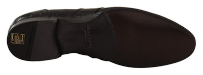 Dolce & Gabbana Schwarzes Krokodilleder Slip On Mokassin Schuhe