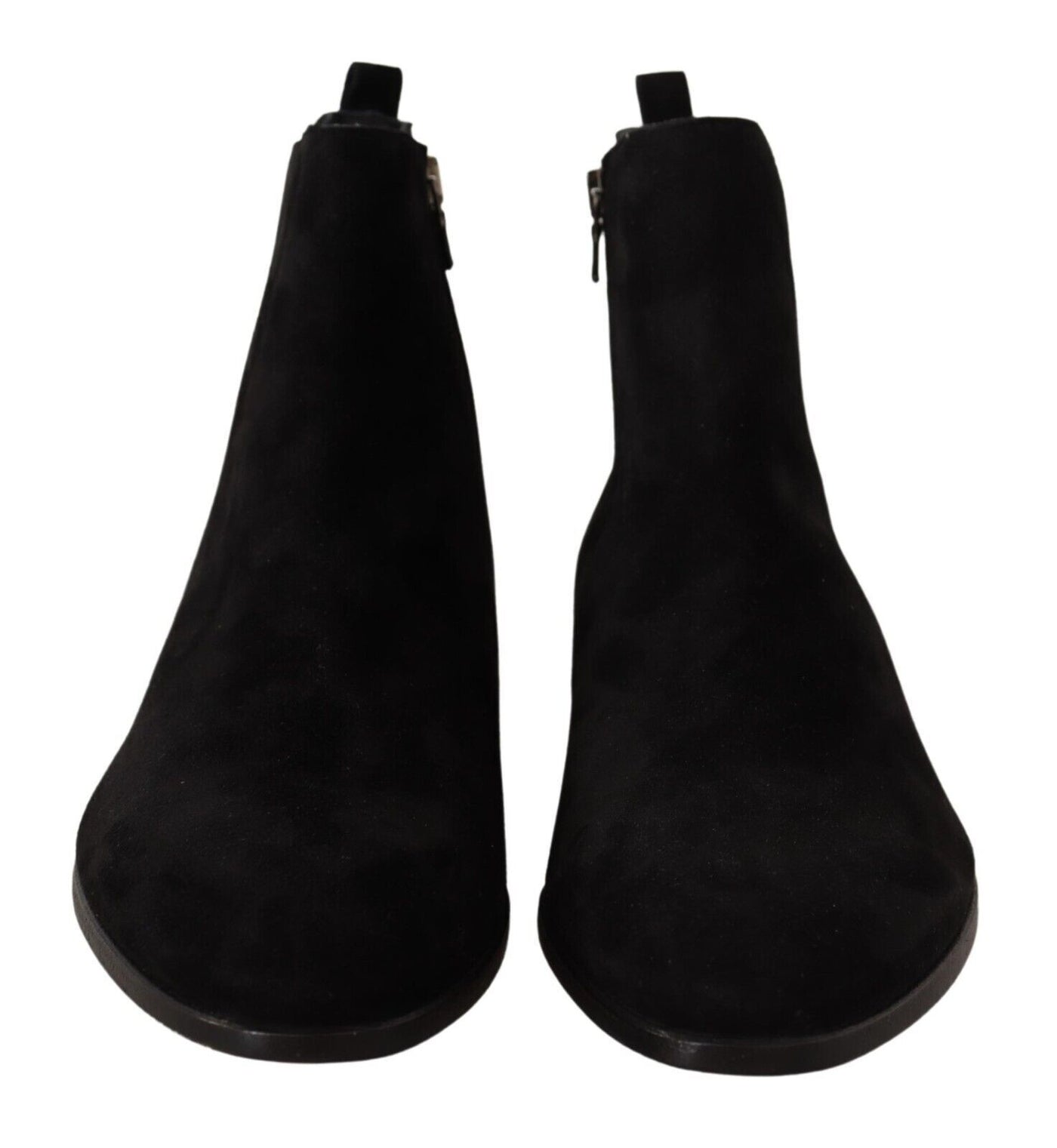 Dolce & Gabbana Schwarz Wildleder Leder Chelsea Herren Stiefel Schuhe