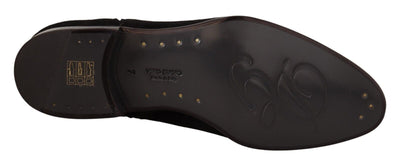 Dolce & Gabbana Schwarz Wildleder Leder Chelsea Herren Stiefel Schuhe
