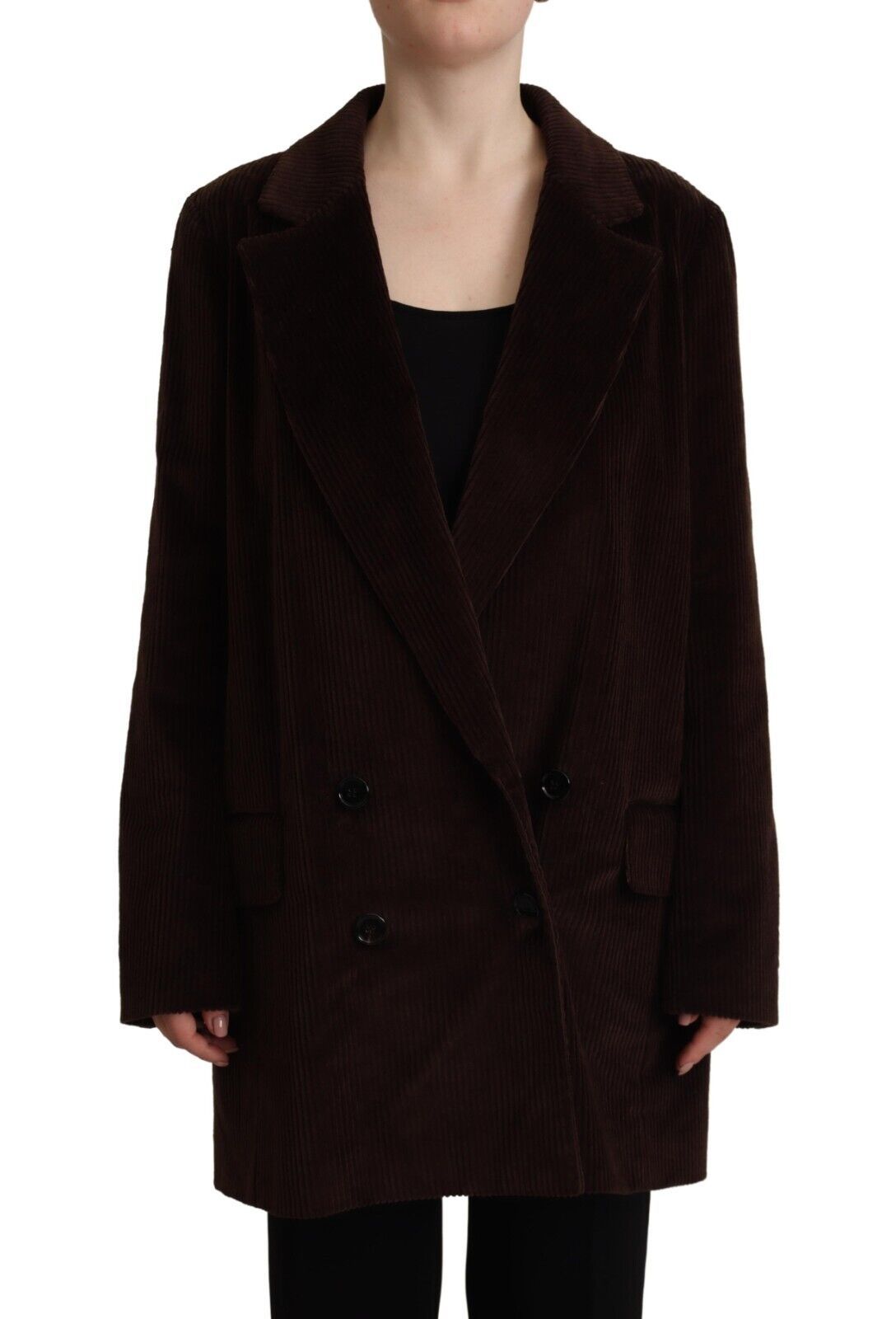 Dolce & Gabbana Bordeauxfarbener Cord-Baumwoll-Blazer Übergrößen-Jacke