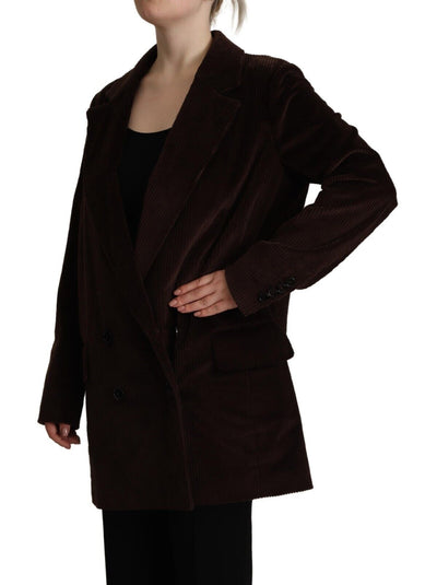 Dolce & Gabbana Bordeauxfarbener Cord-Baumwoll-Blazer Übergrößen-Jacke