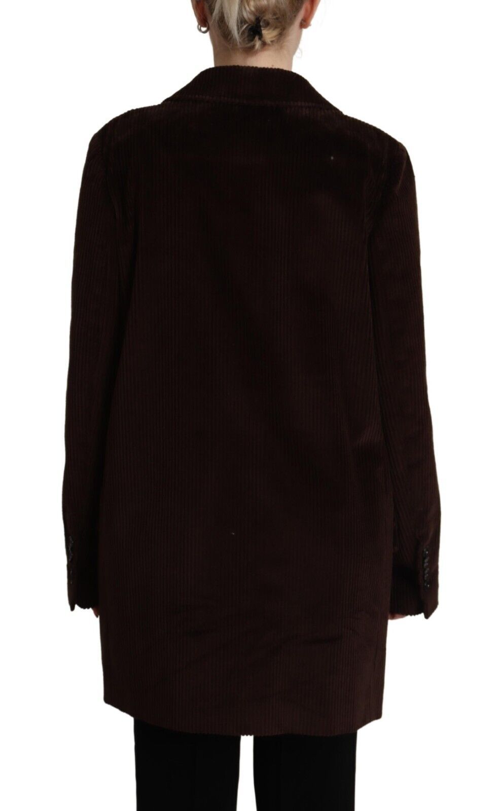 Dolce & Gabbana Bordeauxfarbener Cord-Baumwoll-Blazer Übergrößen-Jacke