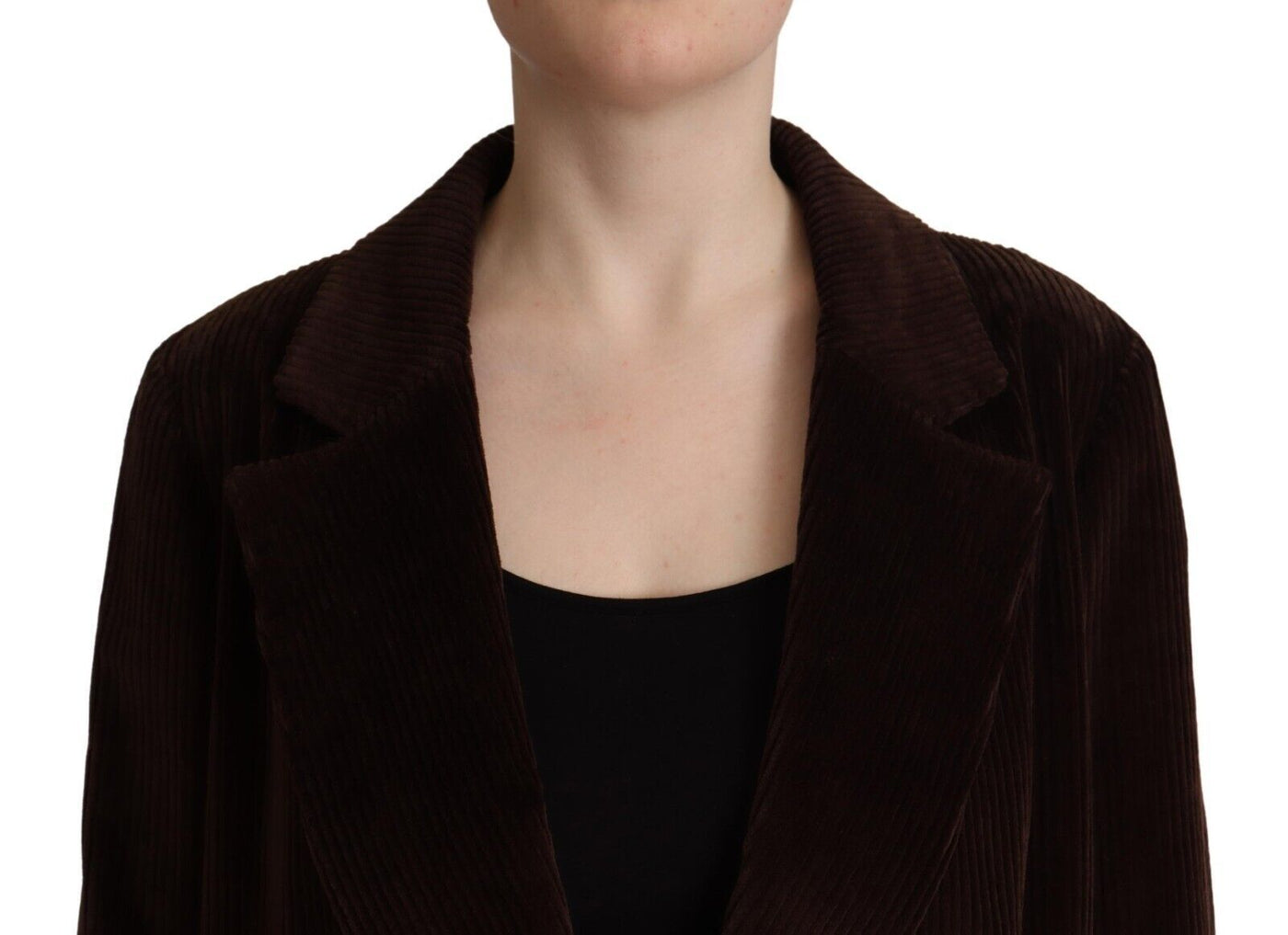 Dolce & Gabbana Bordeauxfarbener Cord-Baumwoll-Blazer Übergrößen-Jacke