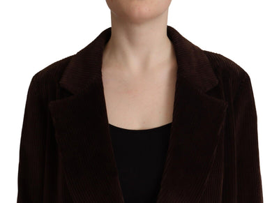 Dolce & Gabbana Bordeauxfarbener Cord-Baumwoll-Blazer Übergrößen-Jacke