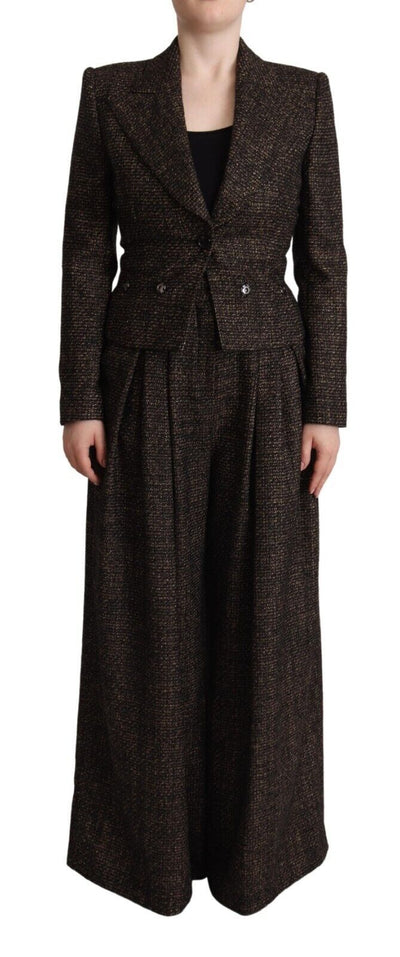 Dolce & Gabbana Dunkelbraun Wolle einreihig 2 Pc Jacke Hose