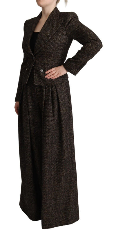 Dolce & Gabbana Dunkelbraun Wolle einreihig 2 Pc Jacke Hose