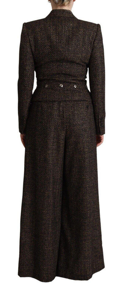 Dolce & Gabbana Dunkelbraun Wolle einreihig 2 Pc Jacke Hose