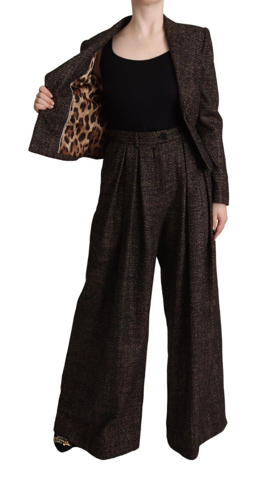 Dolce & Gabbana Dunkelbraun Wolle einreihig 2 Pc Jacke Hose