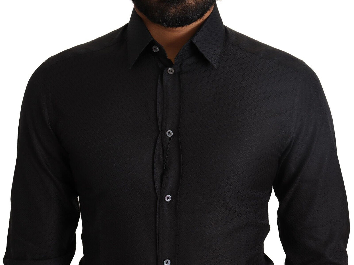 Dolce & Gabbana Schwarzes GOLD Baumwollhemd Formales Hemd