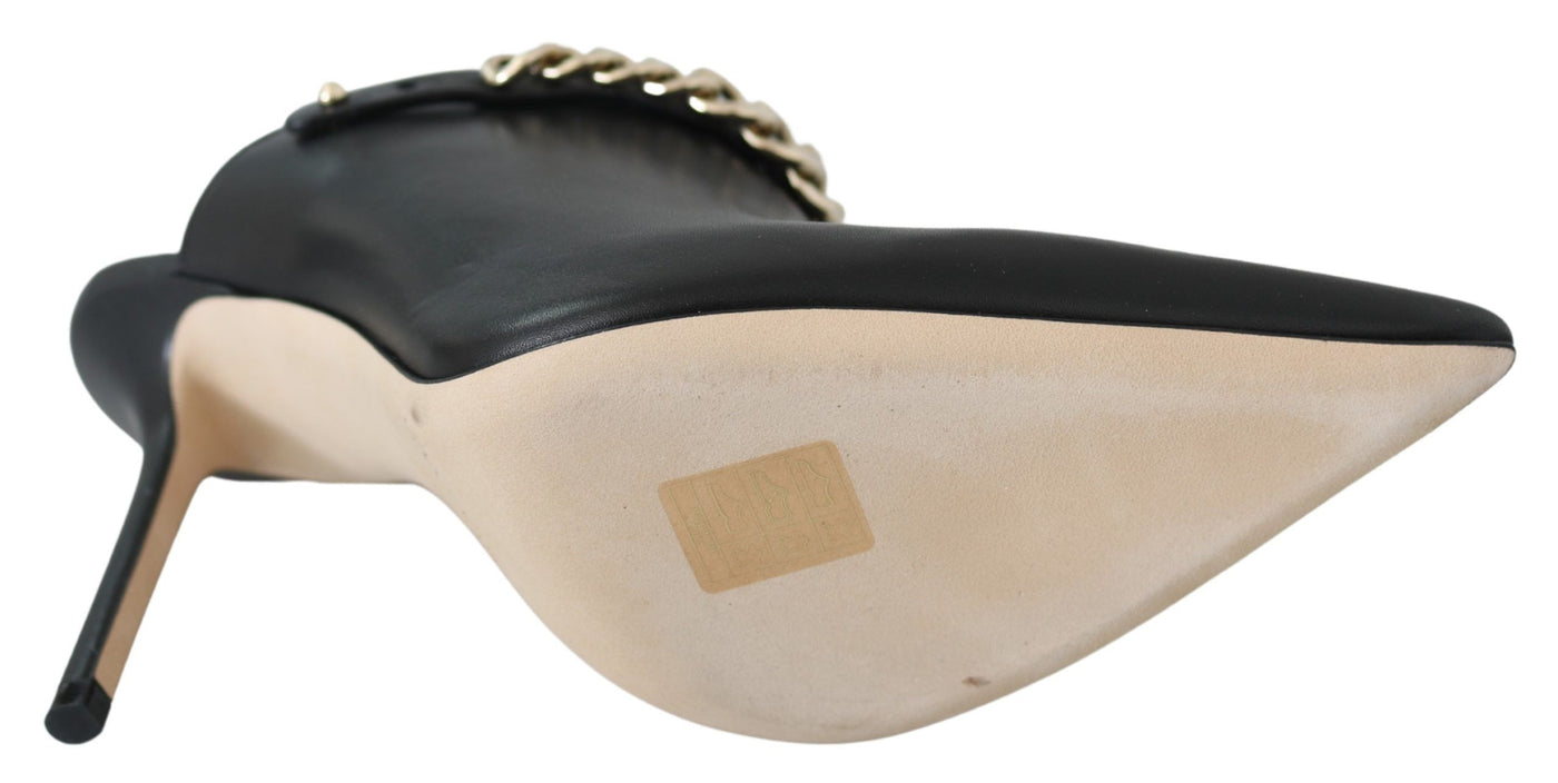 Jimmy Choo Elegante Schwarz-Gold Leder Pumps