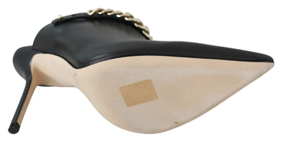Jimmy Choo Elegante Schwarz-Gold Leder Pumps