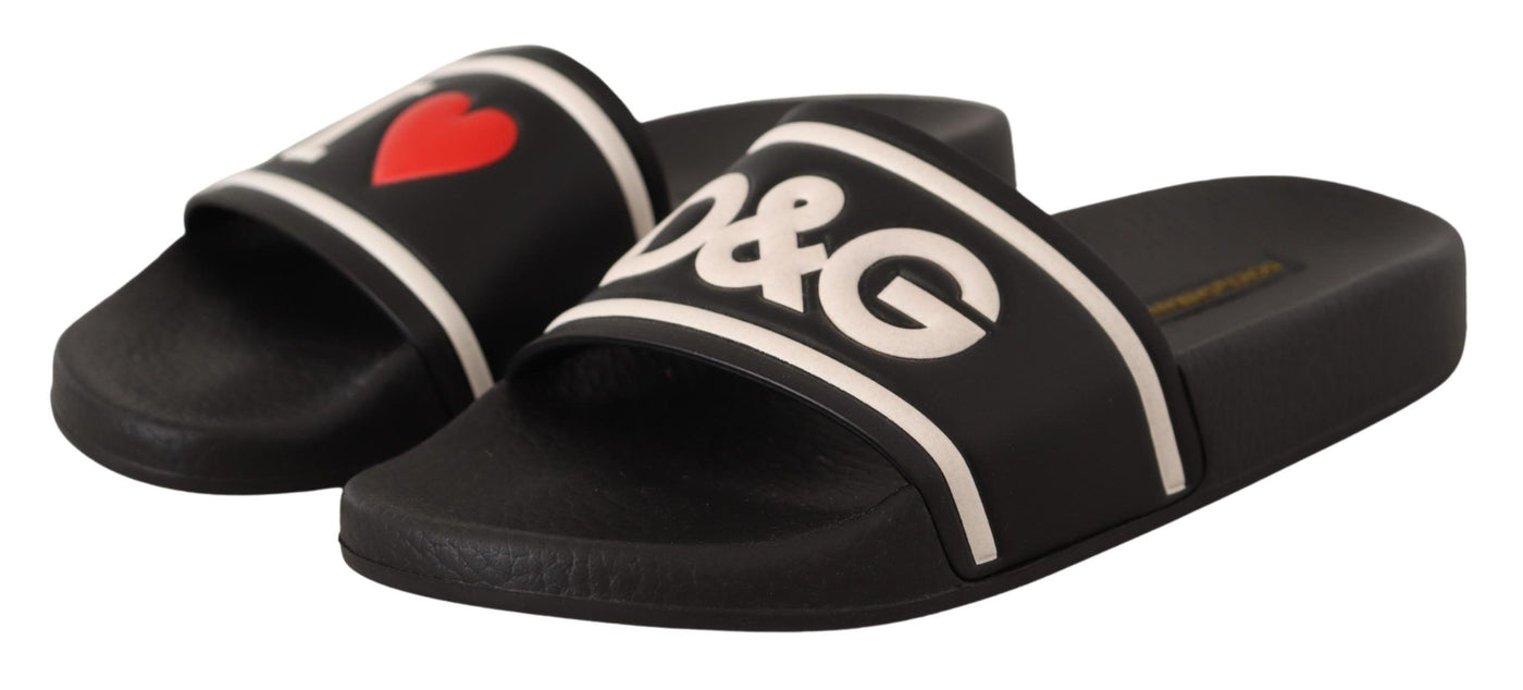 Dolce & Gabbana Schwarzes Leder I Love D&amp