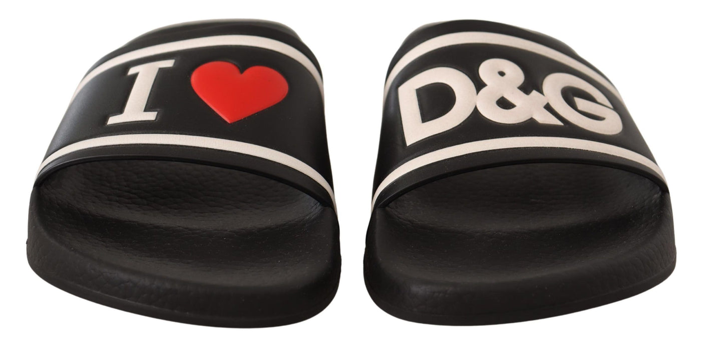 Dolce & Gabbana Schwarzes Leder I Love D&amp