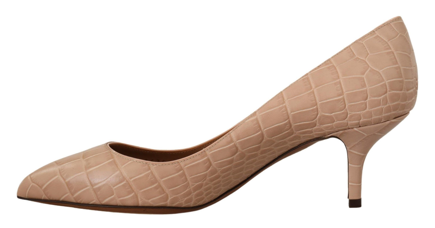 Dolce & Gabbana Beige Leder Spitze Absätze Pumps Schuhe