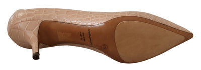 Dolce & Gabbana Beige Leder Spitze Absätze Pumps Schuhe