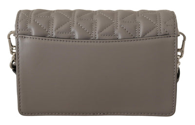 Karl Lagerfeld Elegante graue Leder-Crossbody-Tasche