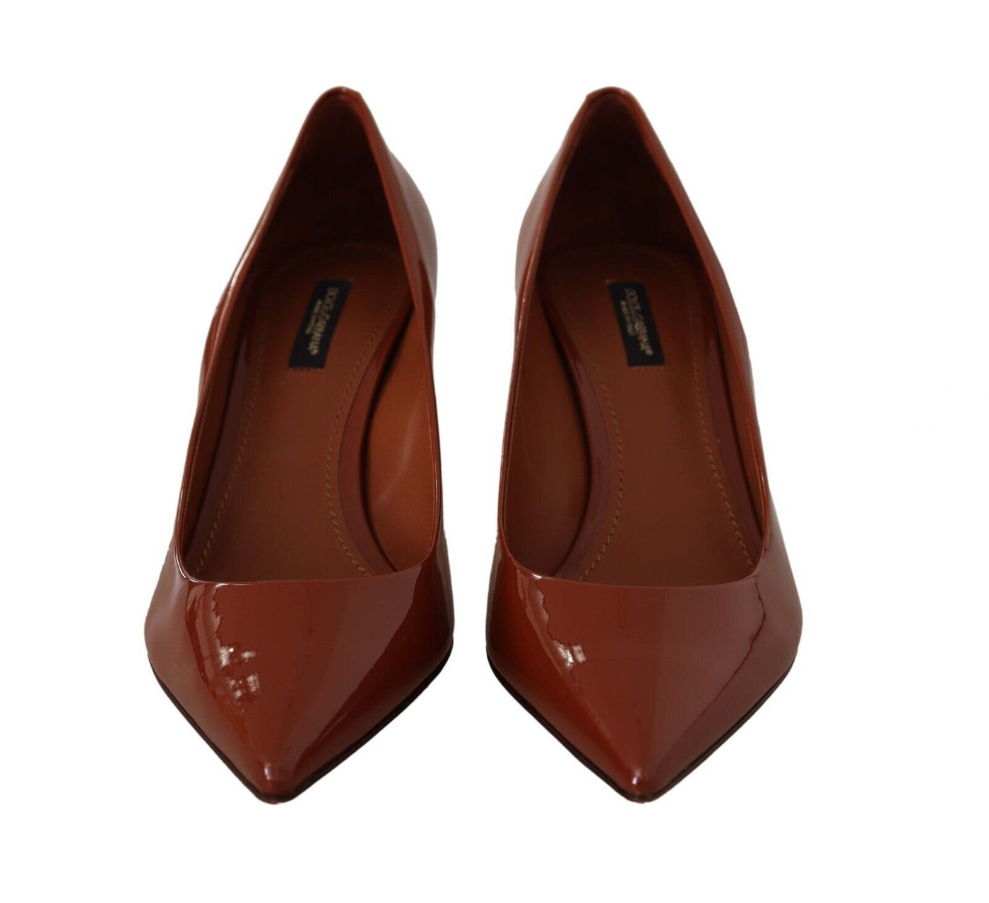Dolce & Gabbana Braun Kitten Heels Pumps Lackleder Schuhe
