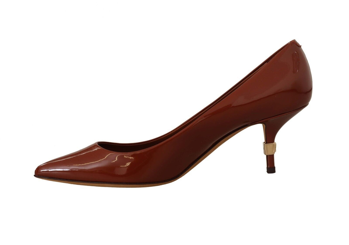 Dolce & Gabbana Braun Kitten Heels Pumps Lackleder Schuhe