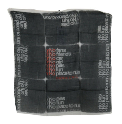 Costume National Dunkelgrauer Foulard-Schal aus Wolle mit Branding