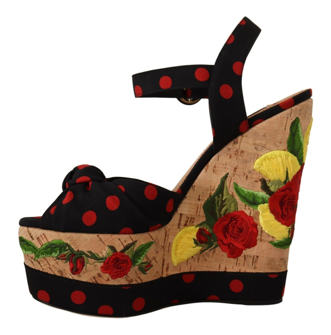 Dolce & Gabbana Multicolor Plateau Keile Sandalen Charmeuse Schuhe
