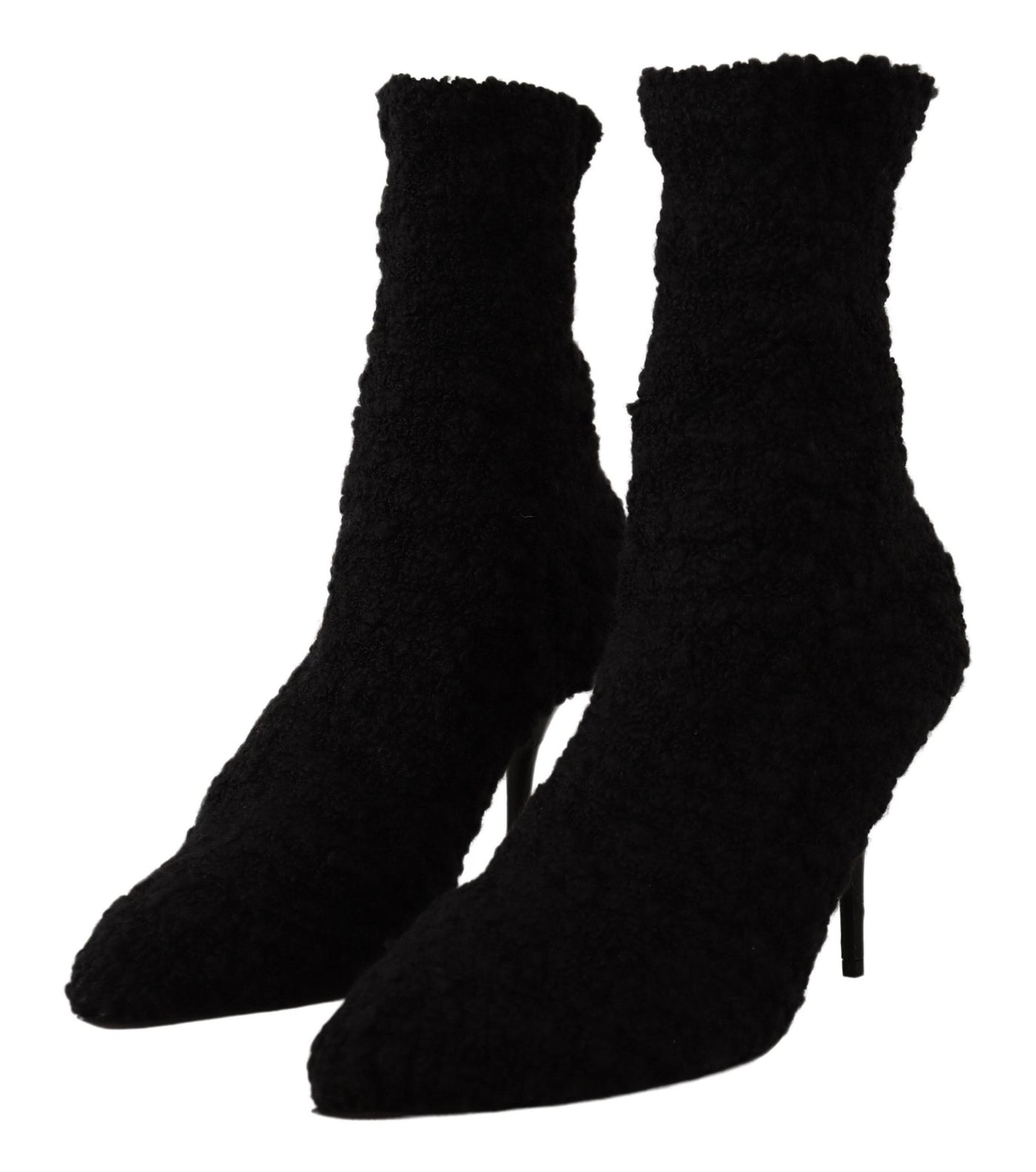 Dolce & Gabbana Schwarz Stiletto Heels Mid Calf Frauen Stiefel