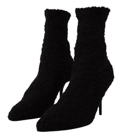 Dolce & Gabbana Schwarz Stiletto Heels Mid Calf Frauen Stiefel