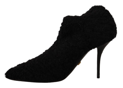 Dolce & Gabbana Schwarz Stiletto Heels Mid Calf Frauen Stiefel