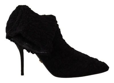 Dolce & Gabbana Schwarz Stiletto Heels Mid Calf Frauen Stiefel