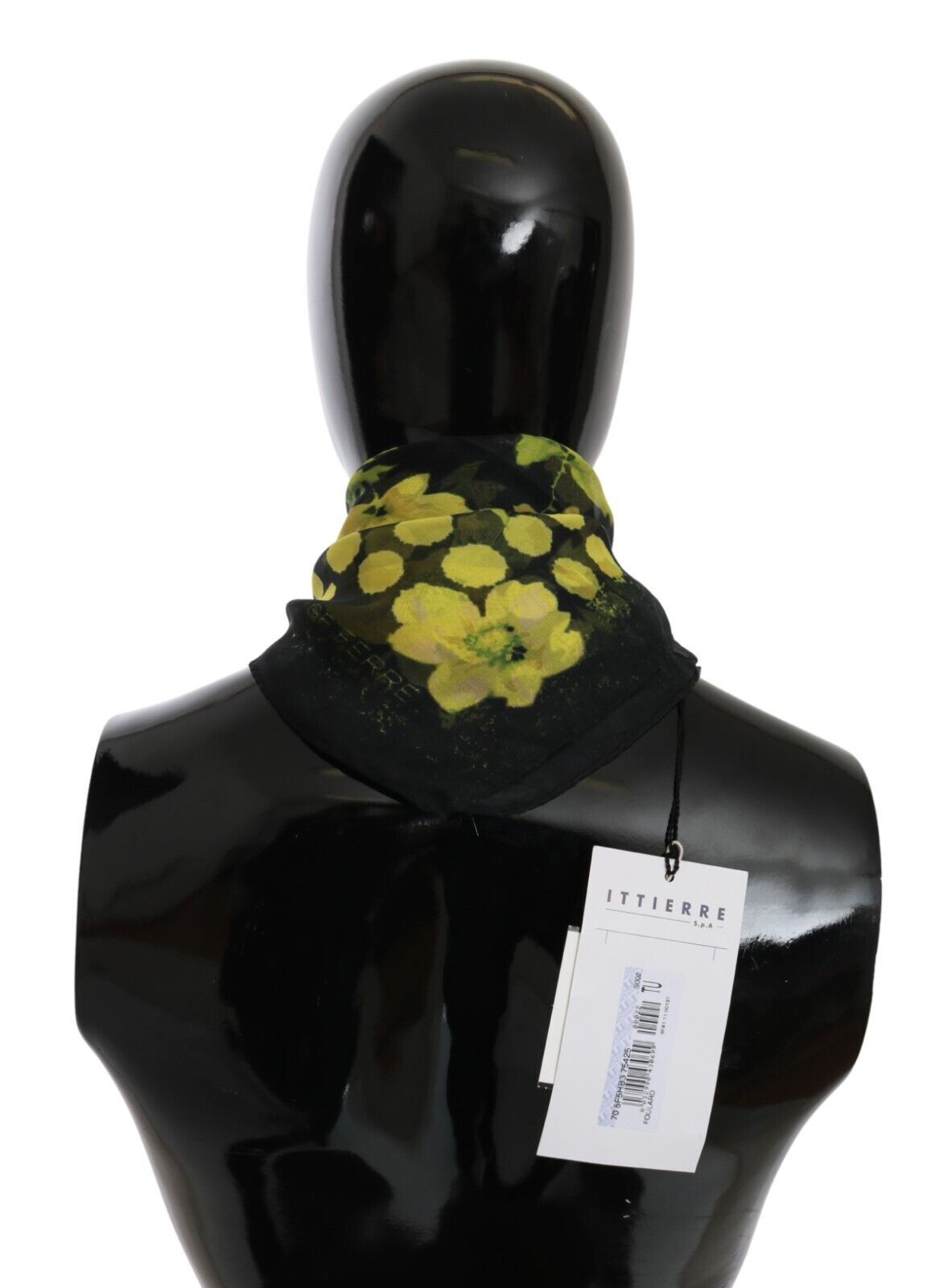 GF Ferre Schwarz Gelb Floral Wrap Schal Foulard Schal