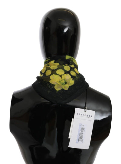 GF Ferre Schwarz Gelb Floral Wrap Schal Foulard Schal
